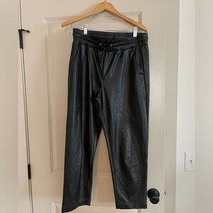 Faux Leather Crop Trousers